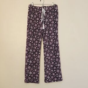 Body Candy Women's Mediun Purple Snowflake Pajama Pants